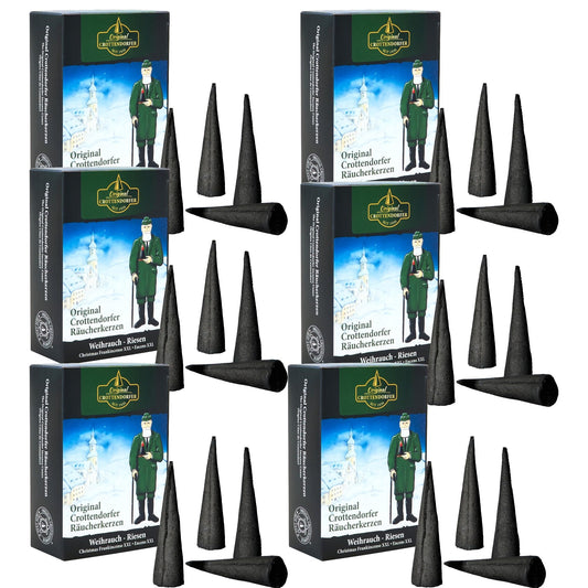 ZKMAGIC Crottendorf Incense Cones Original - Frankincense Giants Erzgebirge, 6x20 Economy Pack, 120 pieces