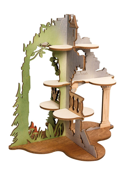 Kuhnert - Eulensitz - Burgruine zum Aufstellen - Sitzplatz für 11 Mini-Eulen - Höhe: 32 cm - Made in Germany