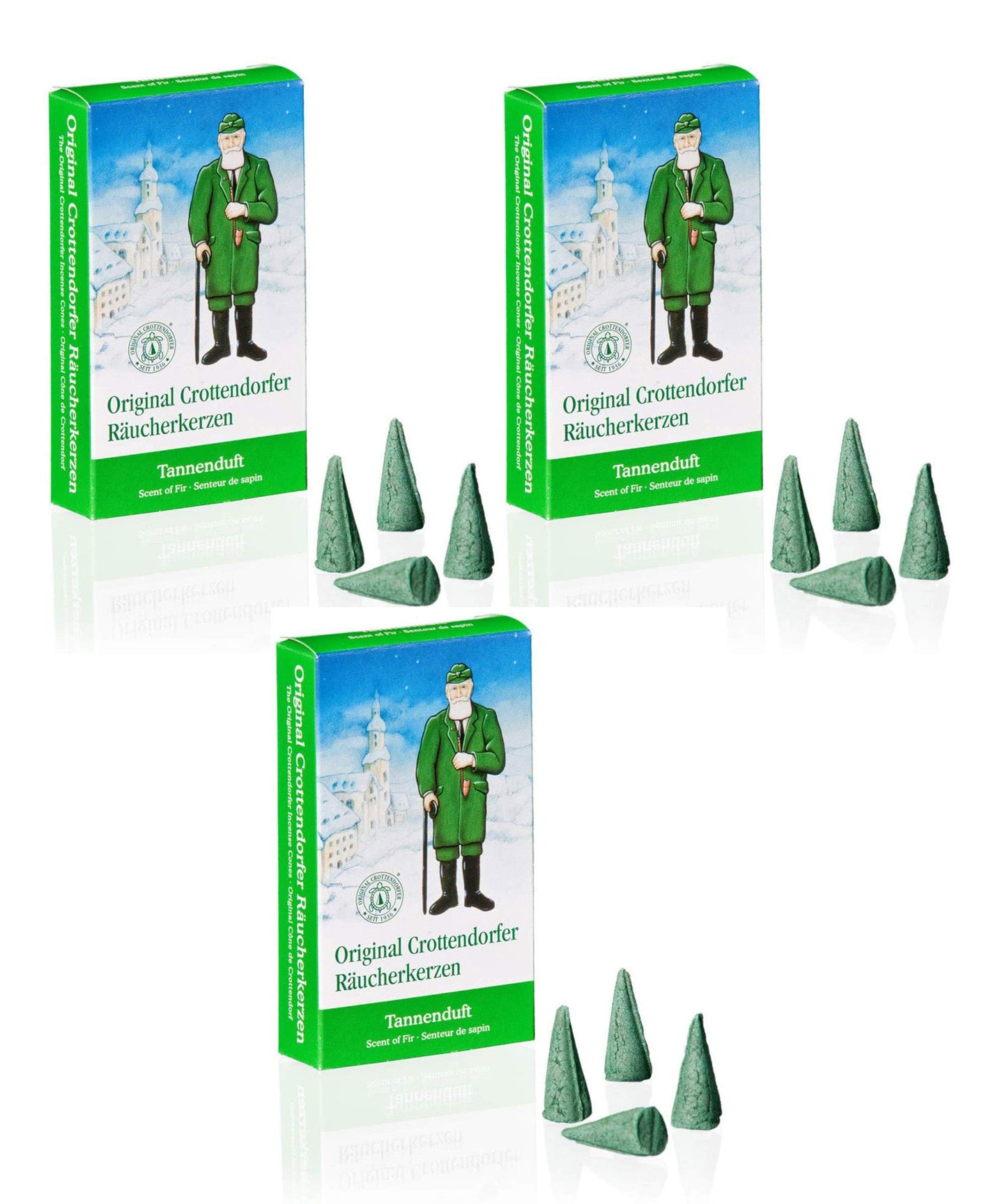 Crottendorf Incense Cones 24 pieces size M (3 packs - fir scent)
