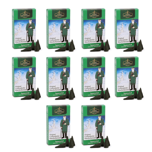 Confezione da 10 Crottendorfer Räucherkerzen (10 x 24 pezzi) Profumo di abete