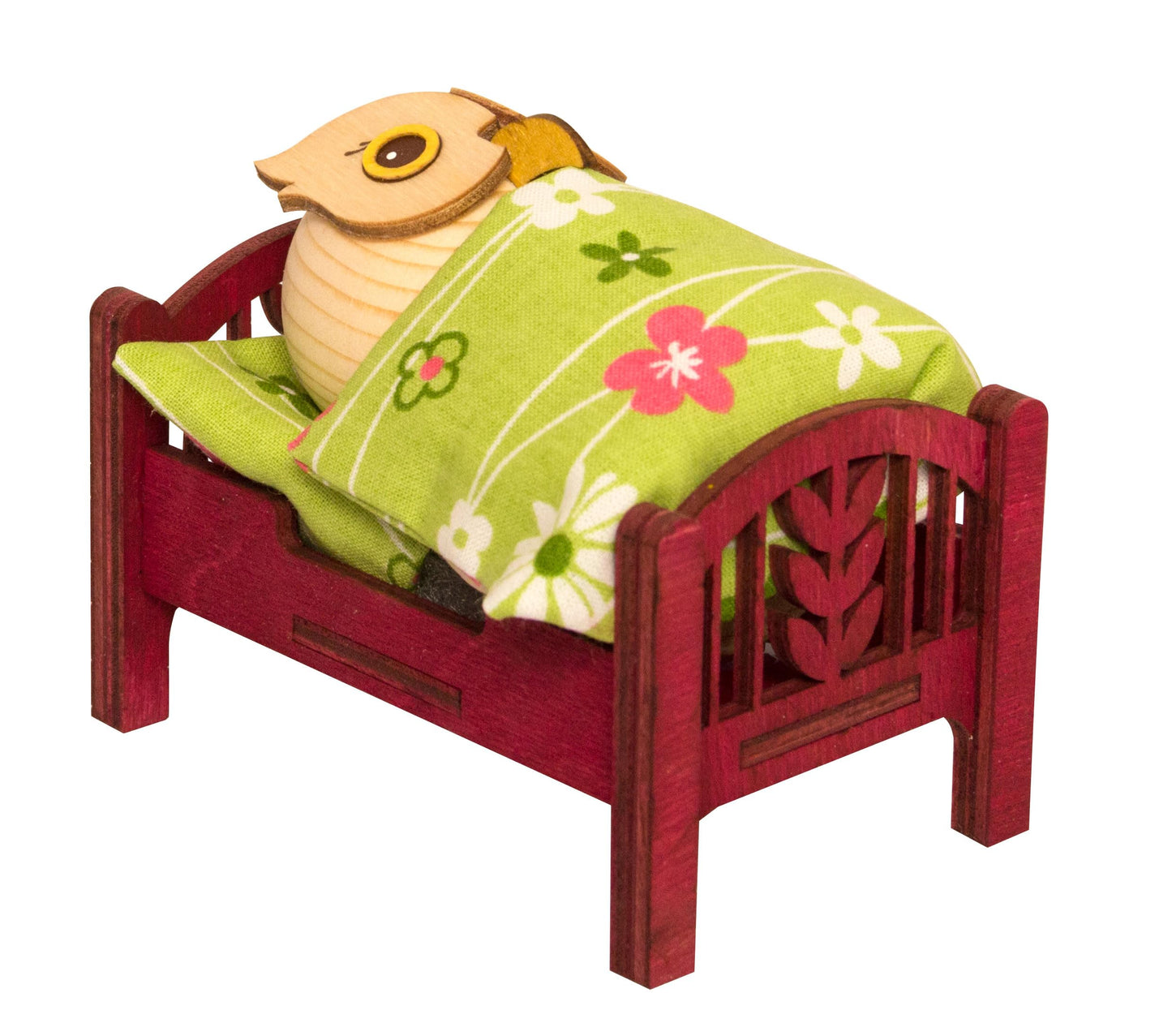 Kuhnert - Decoration/Wooden Figure - Mini Owl in Bed - approx. 7cm - Made in Germany