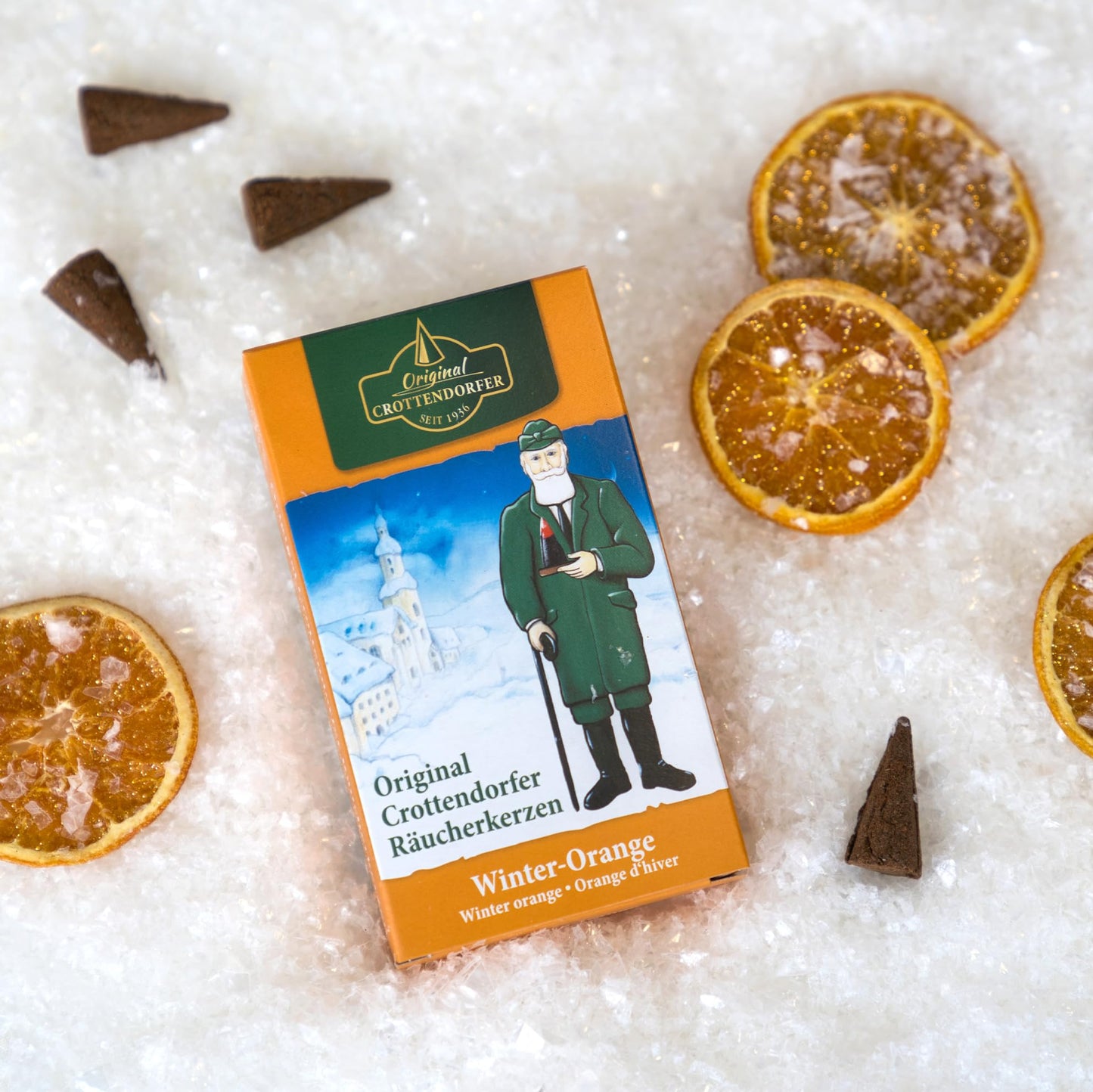 Crottendorfer Incense Cones 5-Pack Mix: Sandalwood, Forest Honey, Forest Moss, Cinnamon Apple & Winter Orange - For Incense Smokers, Incense Houses & Incense Burners - approx. 15 min. burn time per cone