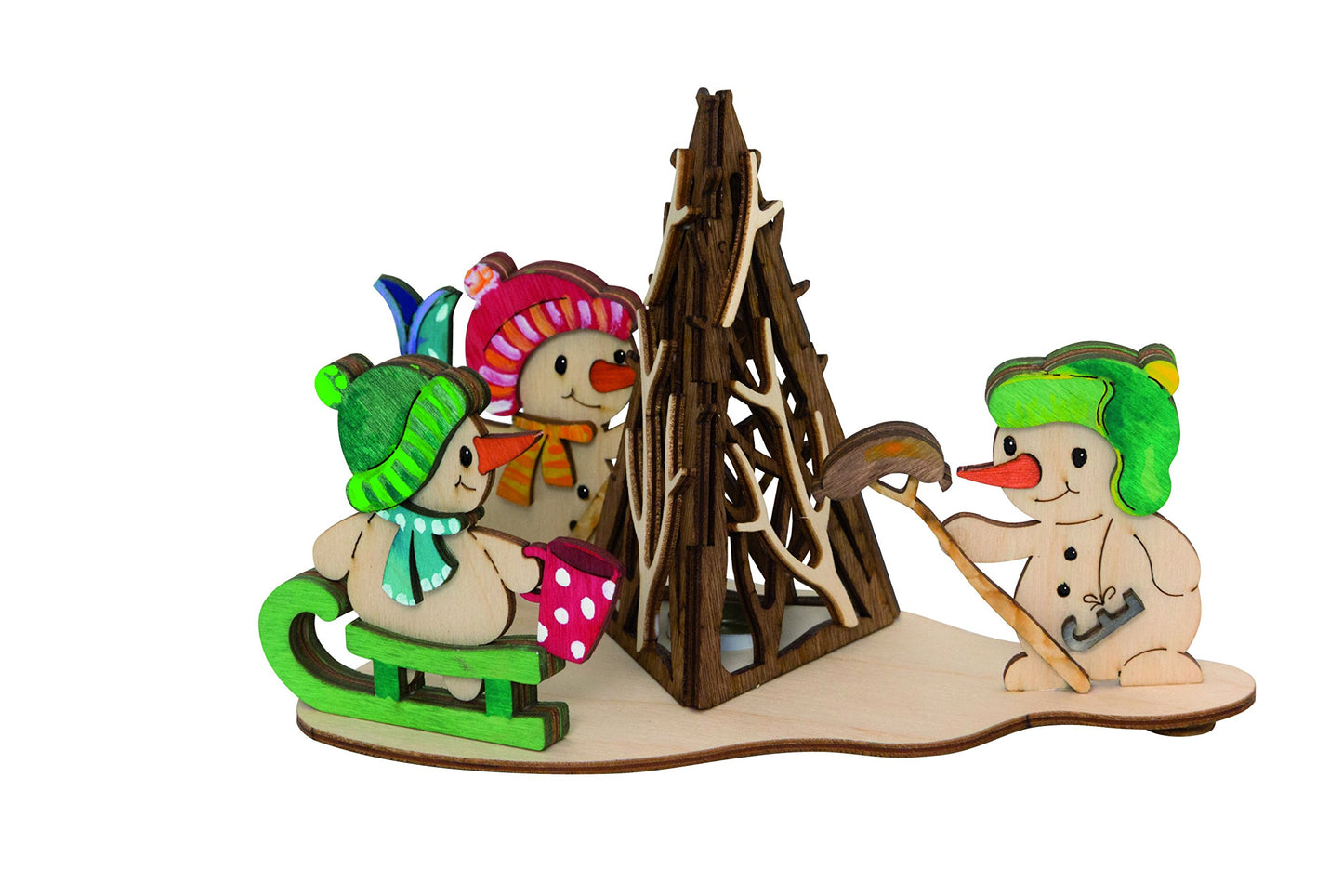 Drechslerei Kuhnert - diversi set per il bricolage con motivo a pupazzo di neve - diverse misure - Made in Germany