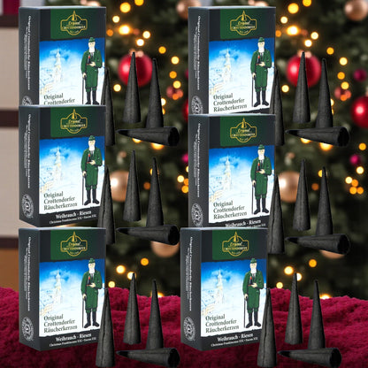ZKMAGIC Crottendorf Incense Cones Original - Frankincense Giants Erzgebirge, 6x20 Economy Pack, 120 pieces