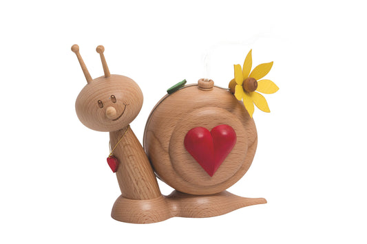 Drechslerei Kuhnert - Lumaca fumante/Personaggio fumante in legno - Sunny in vari modelli - Altezza: ca. 15 cm - Made in Germany