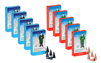 Crottendorfer Räucherkerzen set da 10 (10 x 24 pezzi) 5 x Sogno d'Inverno + 5 x Mela alla Cannella