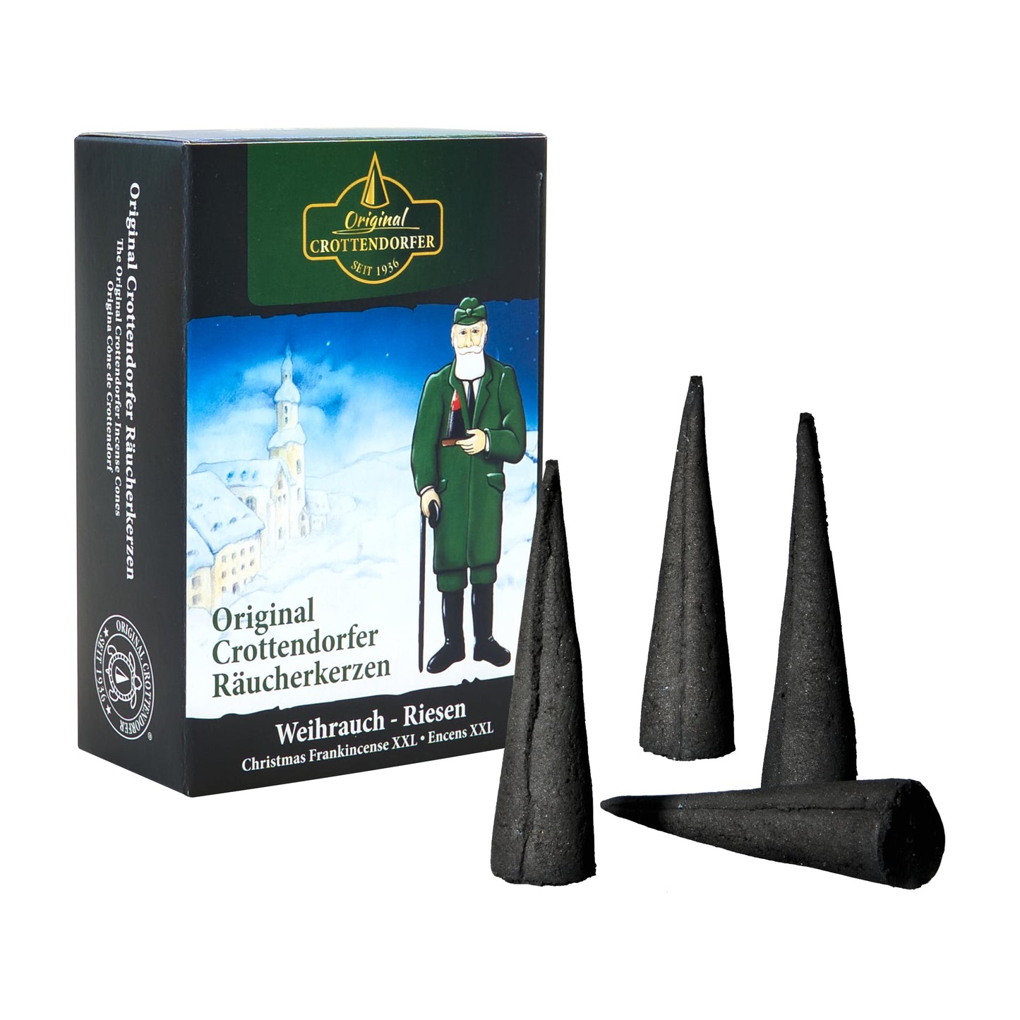 Rudolphs Schatzkiste Accessori Crottendorfer Räucherkerzen grandi (20) NUOVO Erzgebirge Coni d'incenso