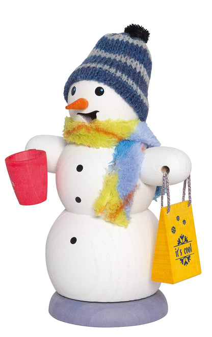 Kuhnert Smokerman/Incense Figurine Made of Wood - Snowman in Various Designs - Approx. 13 cm - Made in Germany