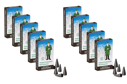 Crottendorfer Räucherkerzen 10er-Set (10 x 24 Stück) Erzgebirgischer Weihnachtsduft