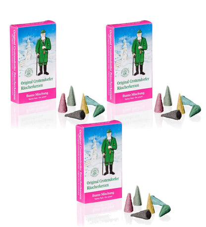 Crottendorf Incense Cones 24 pieces Size M (3 packs - Assorted Mix)