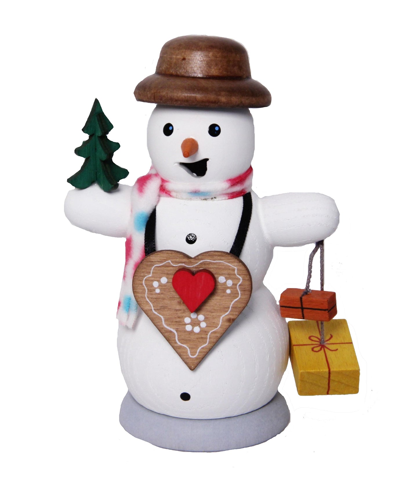 Kuhnert Smokerman/Incense Figurine Made of Wood - Snowman in Various Designs - Approx. 13 cm - Made in Germany