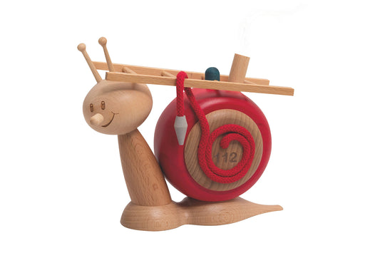 Drechslerei Kuhnert - Lumaca/personaggio fumante in legno - Lumaca pompiere Sunny - Altezza: circa 15 cm - Made in Germany