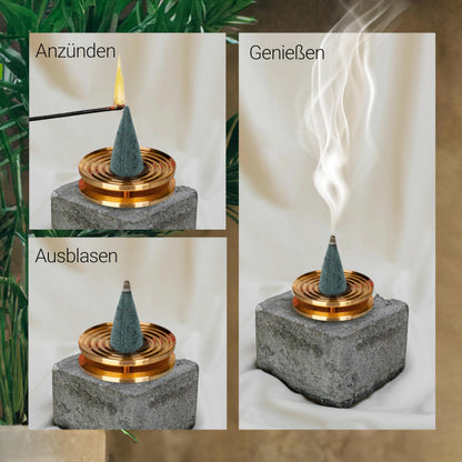 Crottendorf Incense Cones 5-pack (5 x 24 pcs) – Frankincense, Fir Scent, Sandalwood, Erzgebirge Christmas Scent, Advent Scent