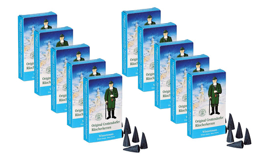 Crottendorfer Räucherkerzen set da 10 (10 x 24 pezzi) Sogno d'inverno