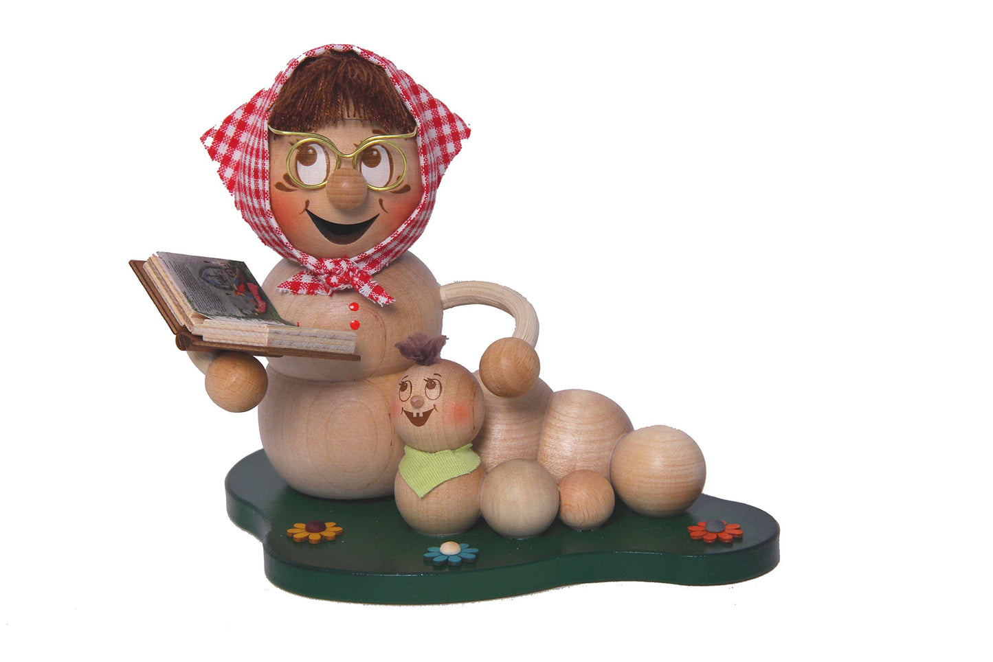 Drechslerei Kuhnert Smoking Man/Incense Smoker Figurine - Rudi and ROSI made of wood - Smoking Worm in various designs - Height: approx. 14cm - Made in Germany