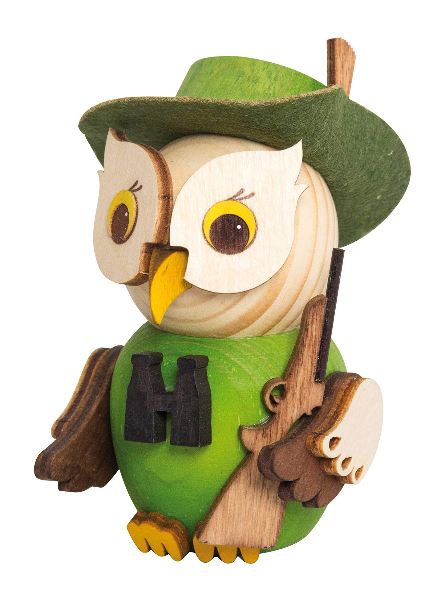 Kuhnert - Decorazione/statuetta in legno - Mini gufo cacciatore - ca. 7cm - Made in Germany