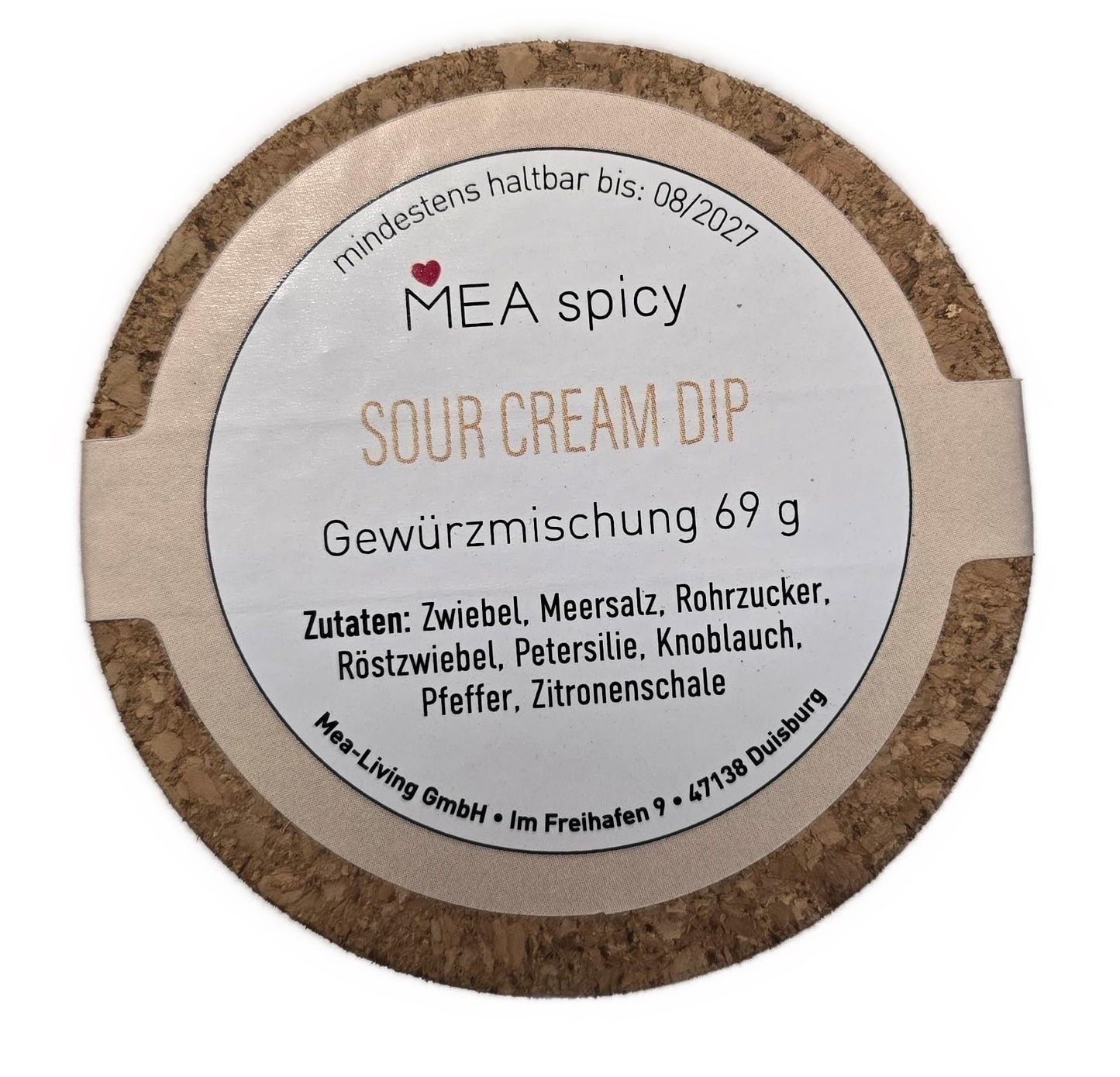 MEA Living, Spice in an espresso mug, STONEWARE mug, heart pink, "Sour Cream Dip"