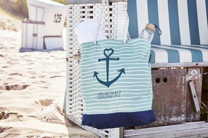 Grafik Werkstatt Borsa da spiaggia | 100% cotone | Con la mente a piedi nudi sulla spiaggia