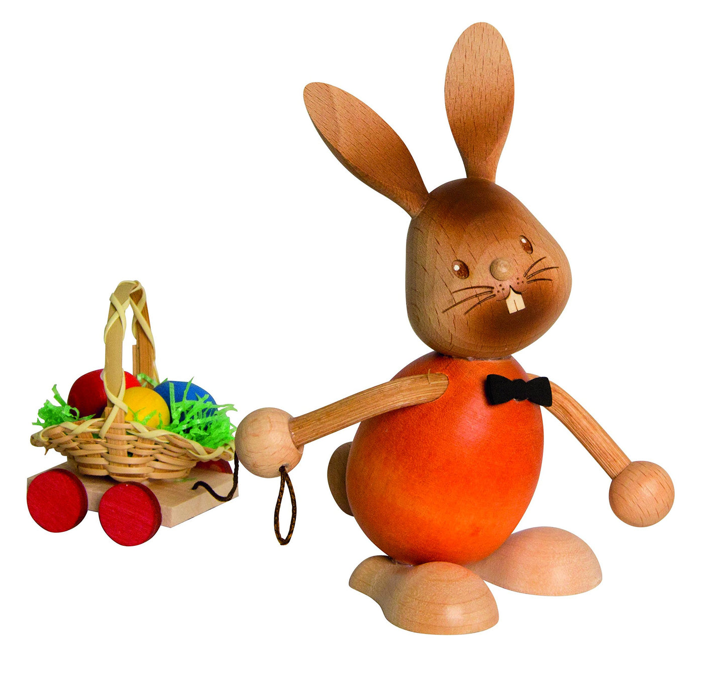 Drechslerei Kuhnert - Easter Decoration / Easter Bunny - Stupsi Bunny with Egg Cart - Wood - Made in Germany