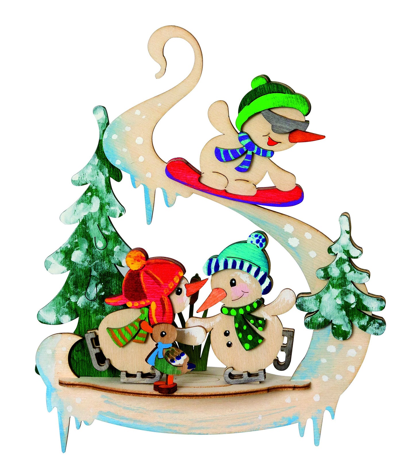 Drechslerei Kuhnert - diversi set per il bricolage con motivo a pupazzo di neve - diverse misure - Made in Germany