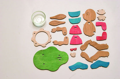 Kuhnert Woodturning Hobaku Craft Kit - Tealight Holder/Candle Holder - Cute Easter Motifs - Wooden Decoration for Assembly - Dimensions: various - Made in Germany