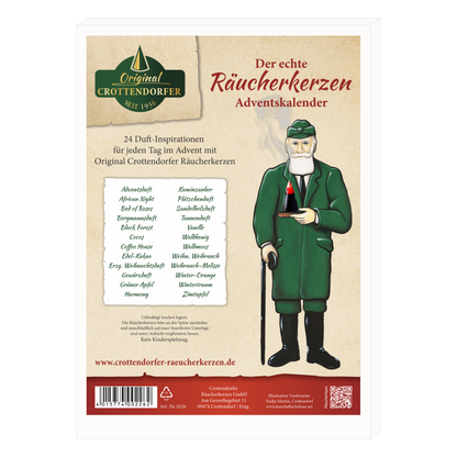 Räucherkerzen-Adventskalender, Motiv: Weihnachtsmann