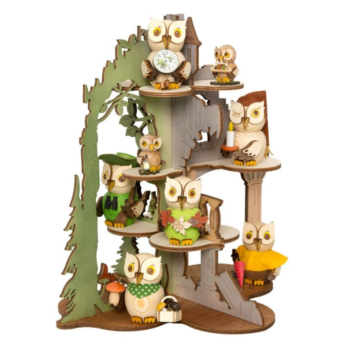 Kuhnert - Eulensitz - Burgruine zum Aufstellen - Sitzplatz für 11 Mini-Eulen - Höhe: 32 cm - Made in Germany