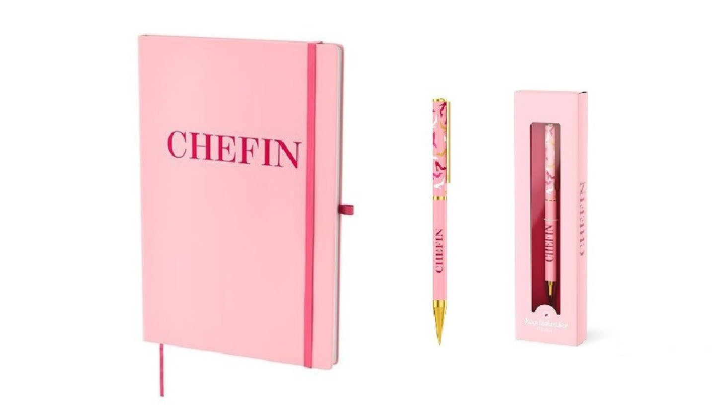 La Vida Kugelschreiber + Notizbuch im Set, "Chefin"