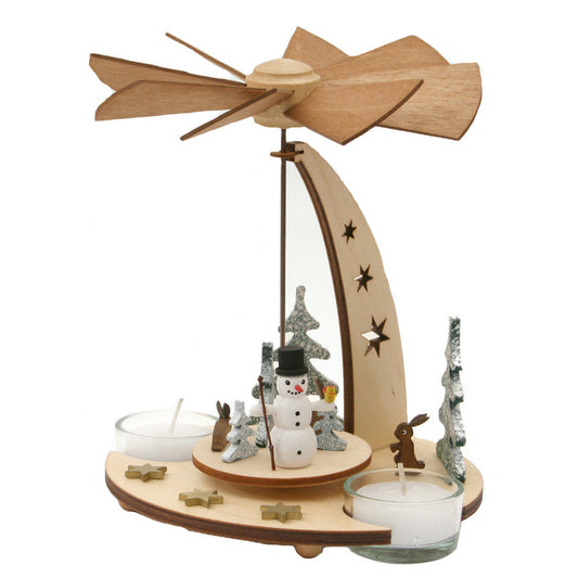 Drechslerei Kuhnert Portacandele con pinguini, Naturale, Pietra, 38 mm, Casual Gathering, Uso domestico