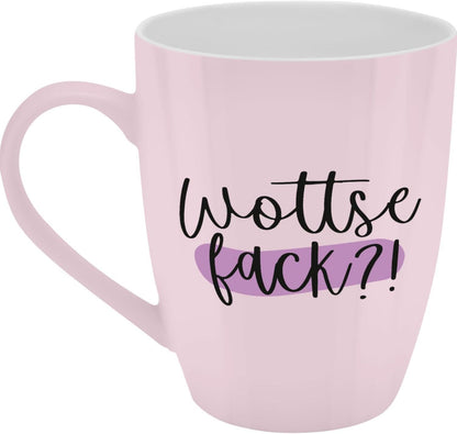 Sheepworld Mug with Saying | 350ml | Design "Wottse fack?!"