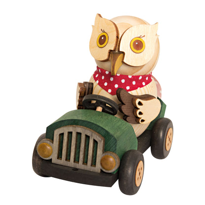 Kuhnert - Decorazione/statuetta in legno - Mini gufo con berretto da notte - ca. 7cm - Made in Germany