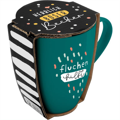 Tazza Sheepworld con scritta | 350ml | Motivo "Bestemmiare aiuta"