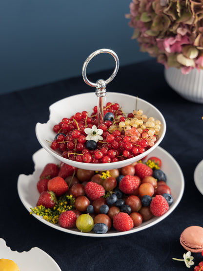 FIFTYEIGHT Food Tempel mit Biss, Etagere 2-stufig, Porzellan, Made in Germany