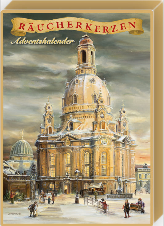 Räucherkerzen-Adventskalender, Motiv: Dresdner Frauenkirche