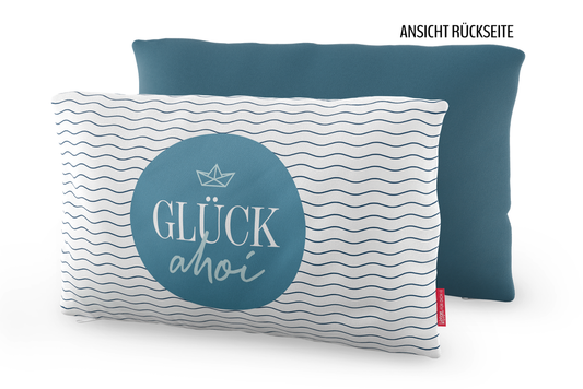 La Vida Cotton Cushion, "Glück AHOI", Rectangular, 40 x 25 cm