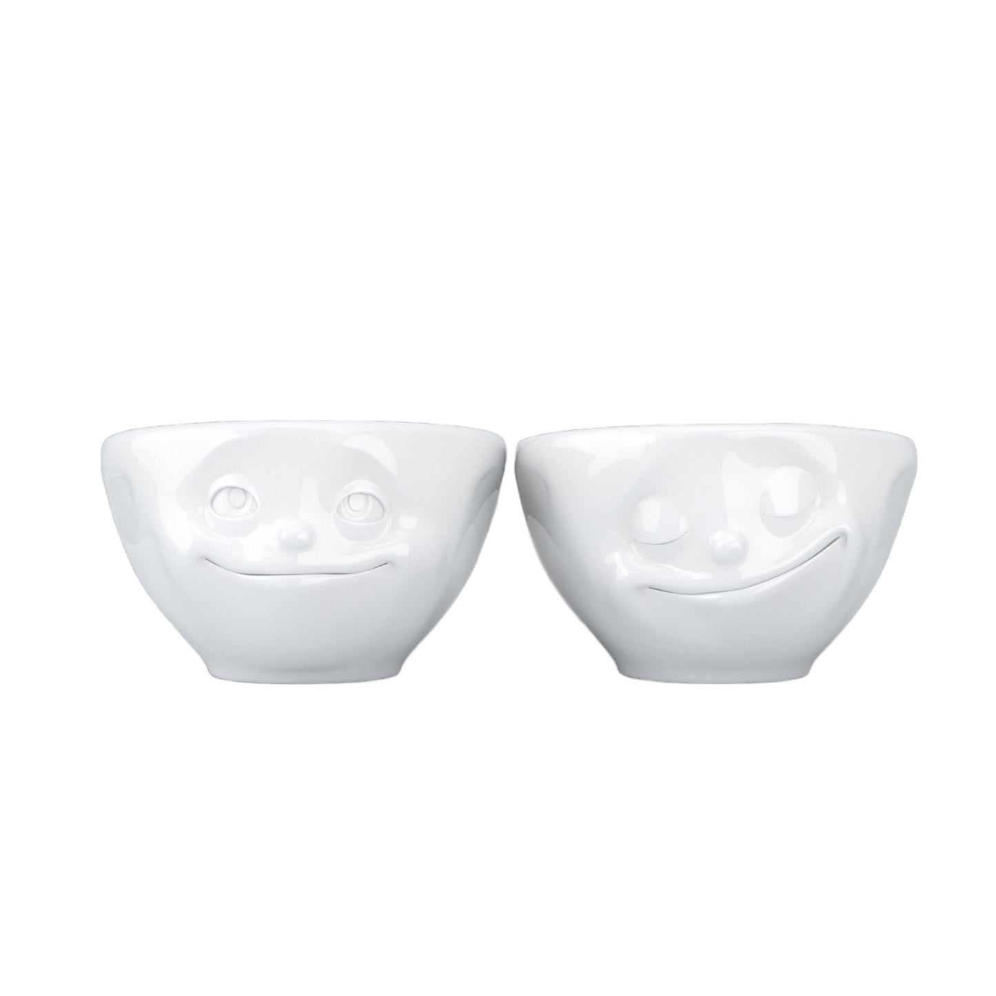 FIFTYEIGHT PRODUCTS / Tazze / Ciotolina / Set ciotoline n. 2 "Sognante e Felice" (porcellana, 100 ml, bianco, Made in Germany)