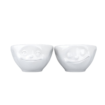 FIFTYEIGHT PRODUCTS / Tazze / Ciotolina / Set ciotoline n. 2 "Sognante e Felice" (porcellana, 100 ml, bianco, Made in Germany)
