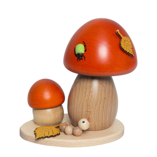 Drechslerei Kuhnert Smoking Mushroom | Red Cap | 14 cm
