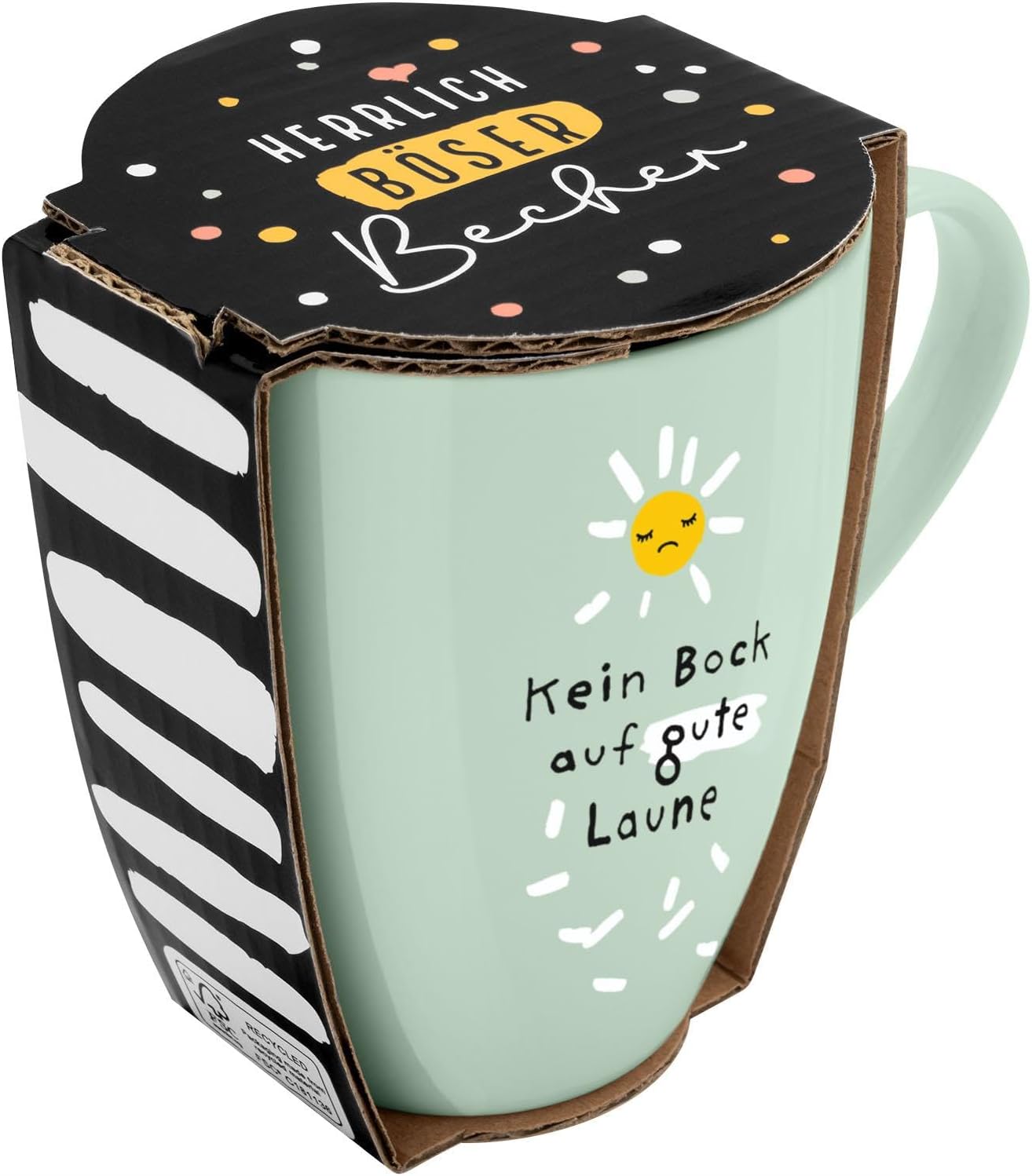 Sheepworld Becher mit Spruch | 350ml | Motiv "Kein Bock auf gute Laune"