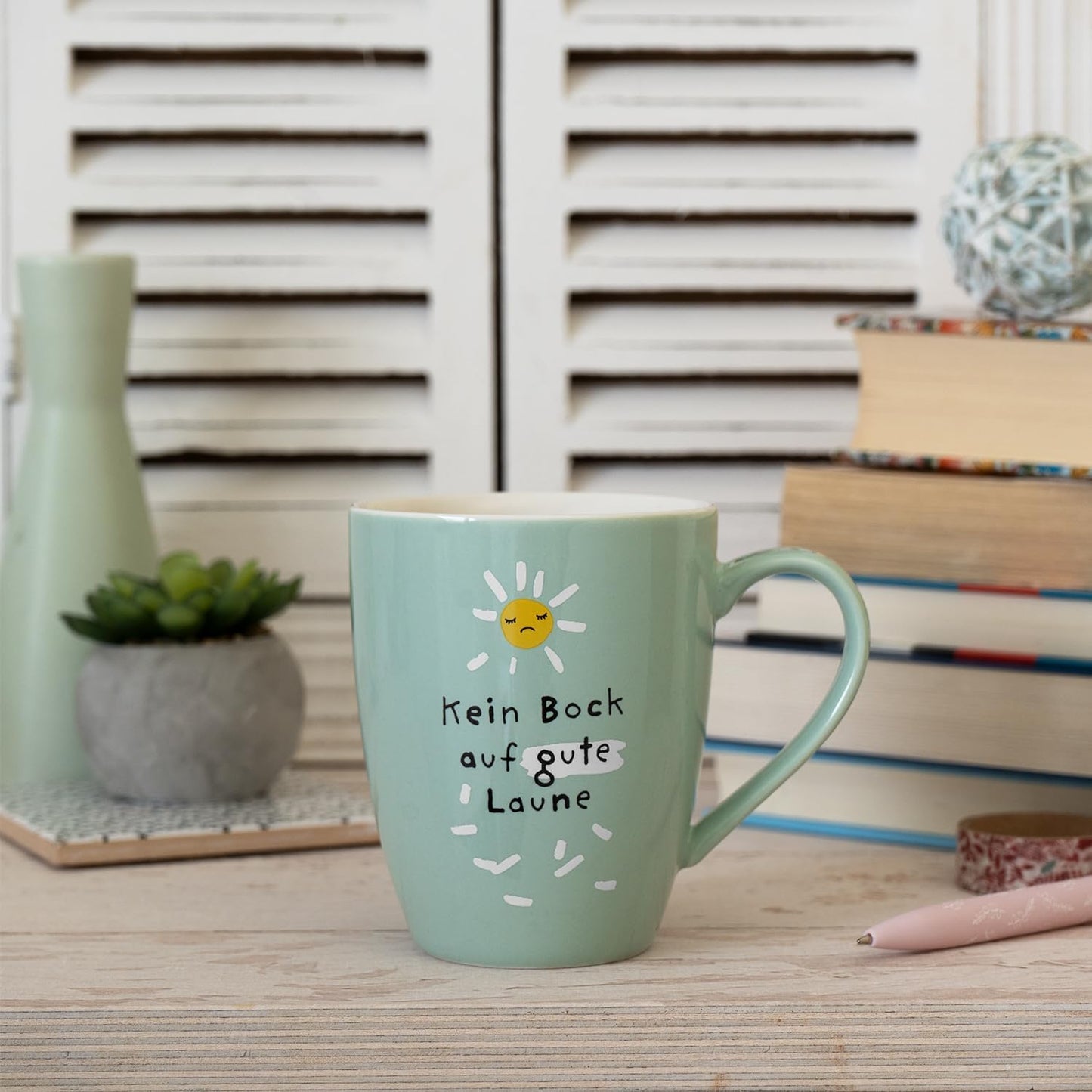 Sheepworld Becher mit Spruch | 350ml | Motiv "Kein Bock auf gute Laune"