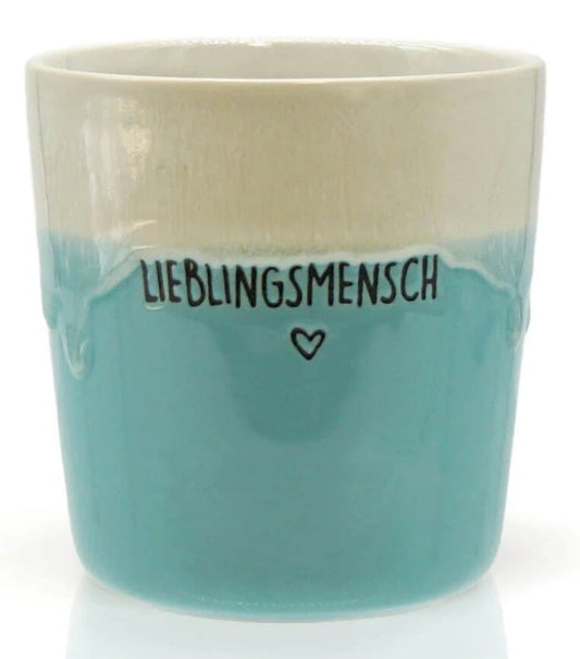 Mea-Living STONEWARE Mug | "Favorite Person" | light blue | handmade stoneware | 280 ml