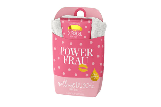 La Vida Doccia Wellness | Set regalo | Doccia schiuma + Asciugamano in cotone | "DONNA IN GAMBA"
