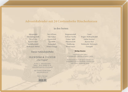 Incense Cone Advent Calendar, Design: Harz Narrow Gauge Railway