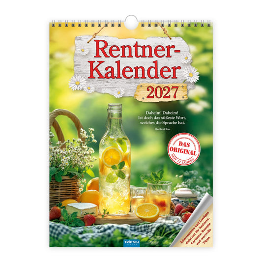 TRÖTSCH Rentner-Wand-Kalender 2027 Classic-Kalender 24 x 33 cm
