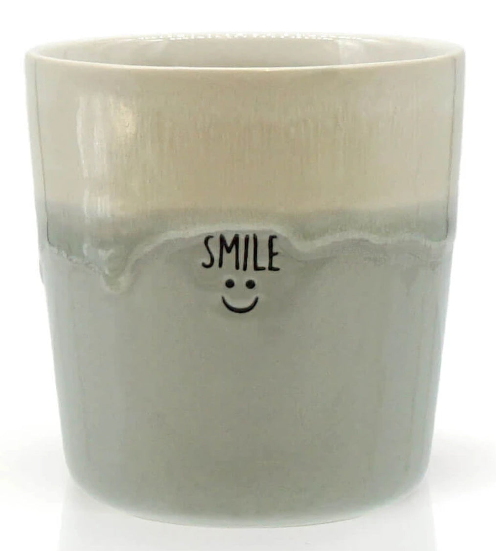 Mea-Living STONEWARE Mug | "SMILE" | grey | handmade stoneware | 280 ml