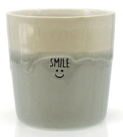 Mea-Living STONEWARE Mug | "SMILE" | grey | handmade stoneware | 280 ml