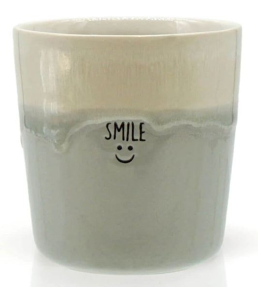 Mea-Living STONEWARE Mug | "SMILE" | grey | handmade stoneware | 280 ml