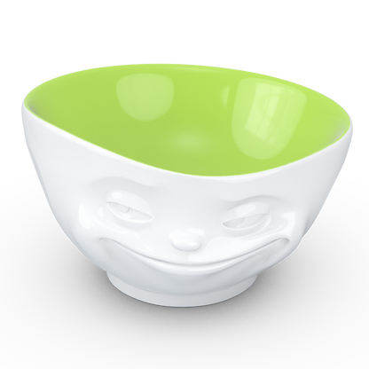 FIFTYEIGHT PRODUCTS / Tazze / Ciotola "Sorriso" (Porcellana, 500ml, bianca, interno Pistacchio, Made in Germany)