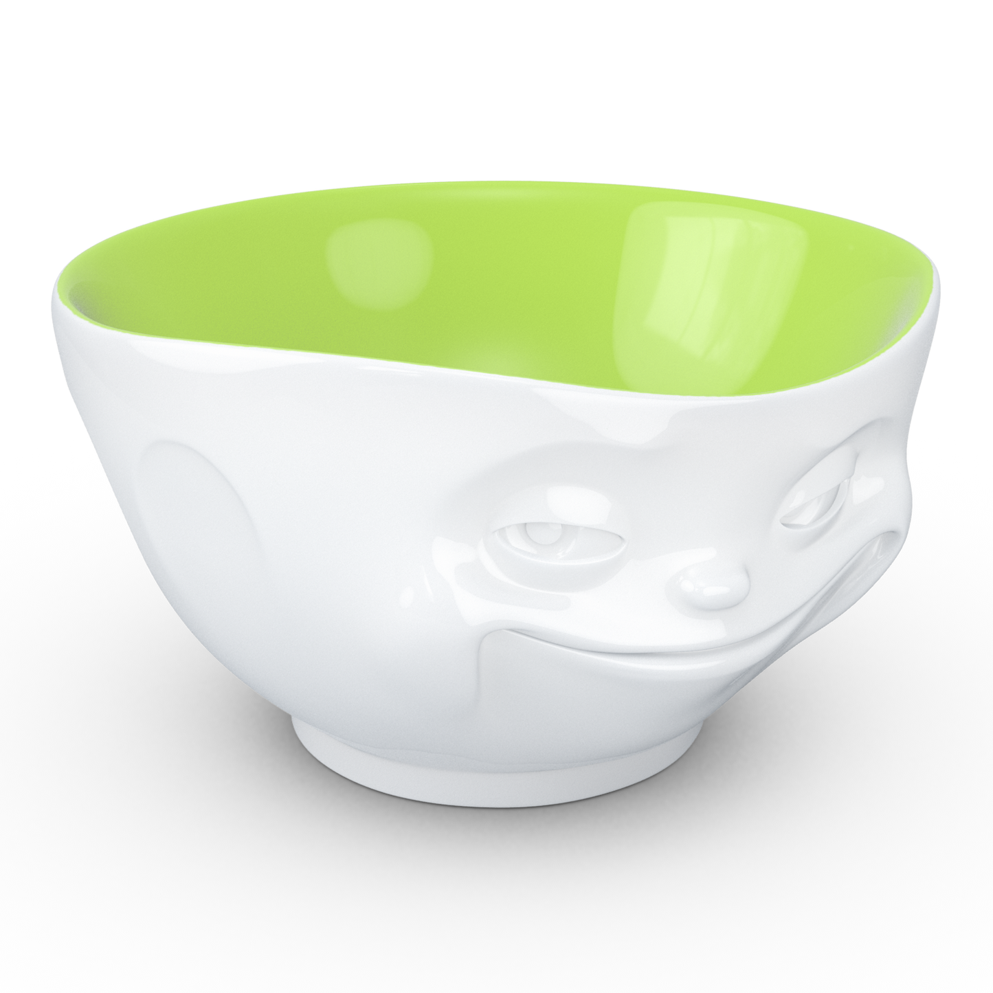 FIFTYEIGHT PRODUCTS / Tazze / Ciotola "Sorriso" (Porcellana, 500ml, bianca, interno Pistacchio, Made in Germany)