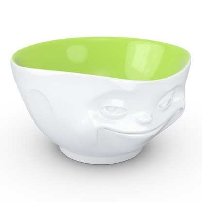 FIFTYEIGHT PRODUCTS / Tazze / Ciotola "Sorriso" (Porcellana, 500ml, bianca, interno Pistacchio, Made in Germany)